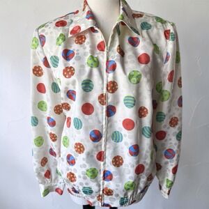 Vintage Da-Rue Satin Beach Ball Polka Dot Novelty Jacket Top Set 12P